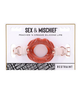 Кляп-губи розширювач для рота Sportsheets Peaches 'n CreaMe на ремінці, білий - No Taboo