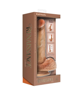 Фалоімітатор на присосці Blush Renaissance Raphael реалістичний з мошонкою, бежевий, 24.5 х 4.5 см - No Taboo