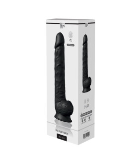 Фалоімітатор гігантський Dreamtoys Real Love реалістичний, на присосці, чорний, 38 х 7 см - No Taboo