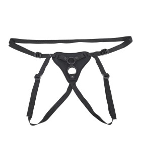 Трусики для страпона Sportsheets Dual Desires с двойным кольцевым креплением, черные - No Taboo