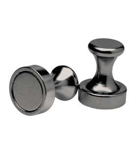 Зажимы для сосков XR Brands Power Pins магнитные, черные, 2 х 1.5 см - No Taboo