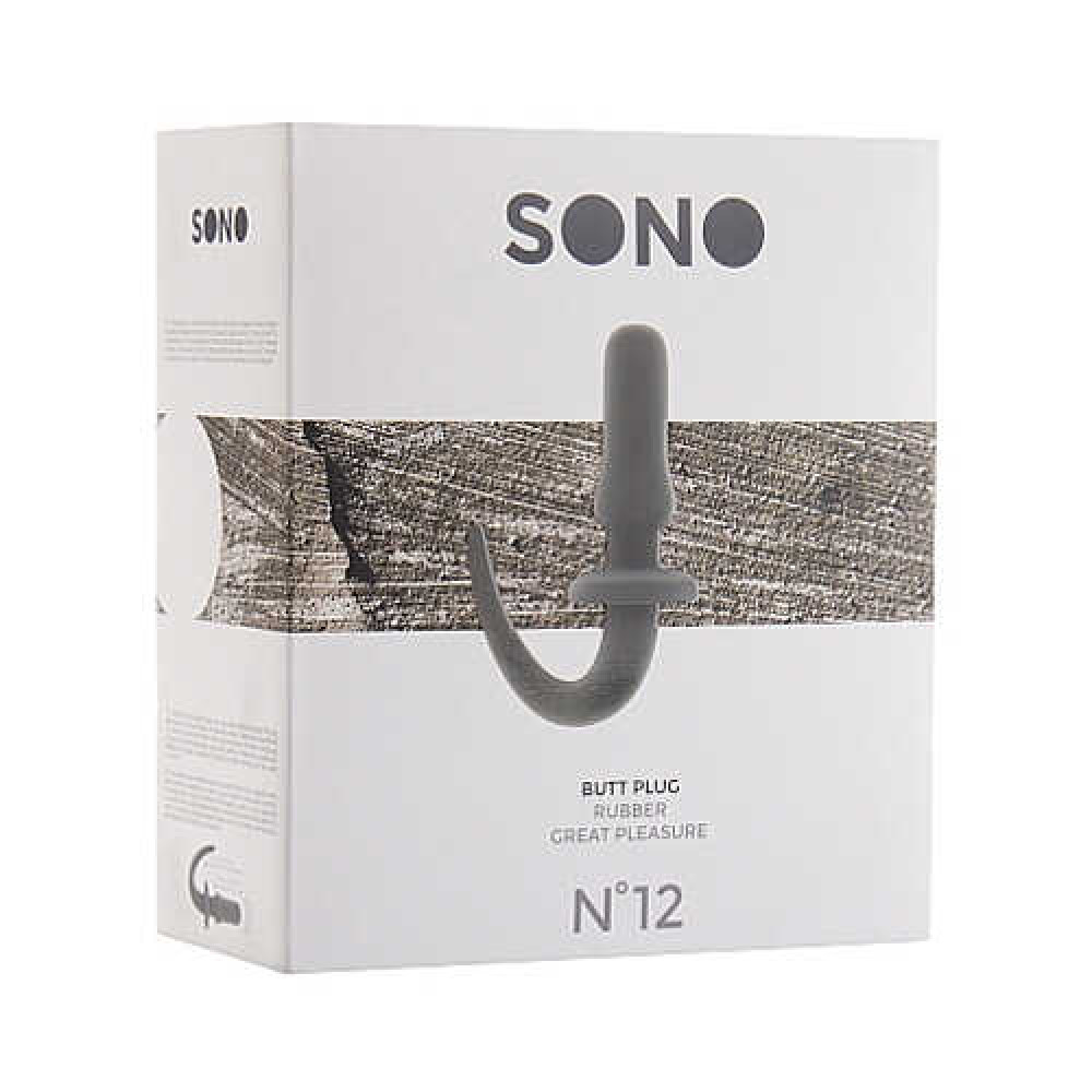 Анальна пробка Shots Toys Sono сіра, 10.1 х 3.5 см (333362), zoom