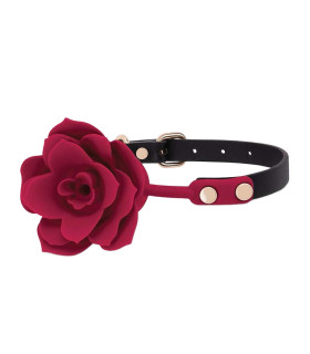 Кляп у вигляді троянди Secret Kisses Bloom червоно-чорний, 4.2 см - No Taboo