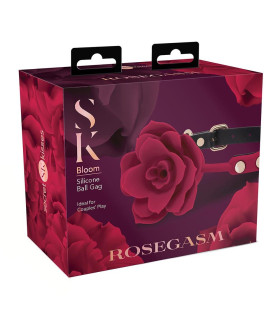 Кляп у вигляді троянди Secret Kisses Bloom червоно-чорний, 4.2 см - No Taboo