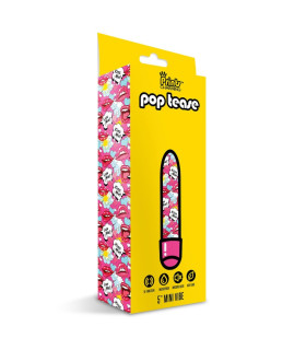 Мини-вибратор Global Novelties Prints Charming Pop Tease с ярким принтом, разноцветный, 12.7 х 2.5 см - No Taboo