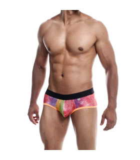 Труси чоловічі MOB Eroticwear Aero Brief в сіточку, оранжеві, S - No Taboo