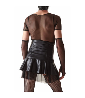 Комплект мужской для кросс-дрессинга Regnes Fetish Planet юбка с высокой посадкой и футболка, черный, S - No Taboo