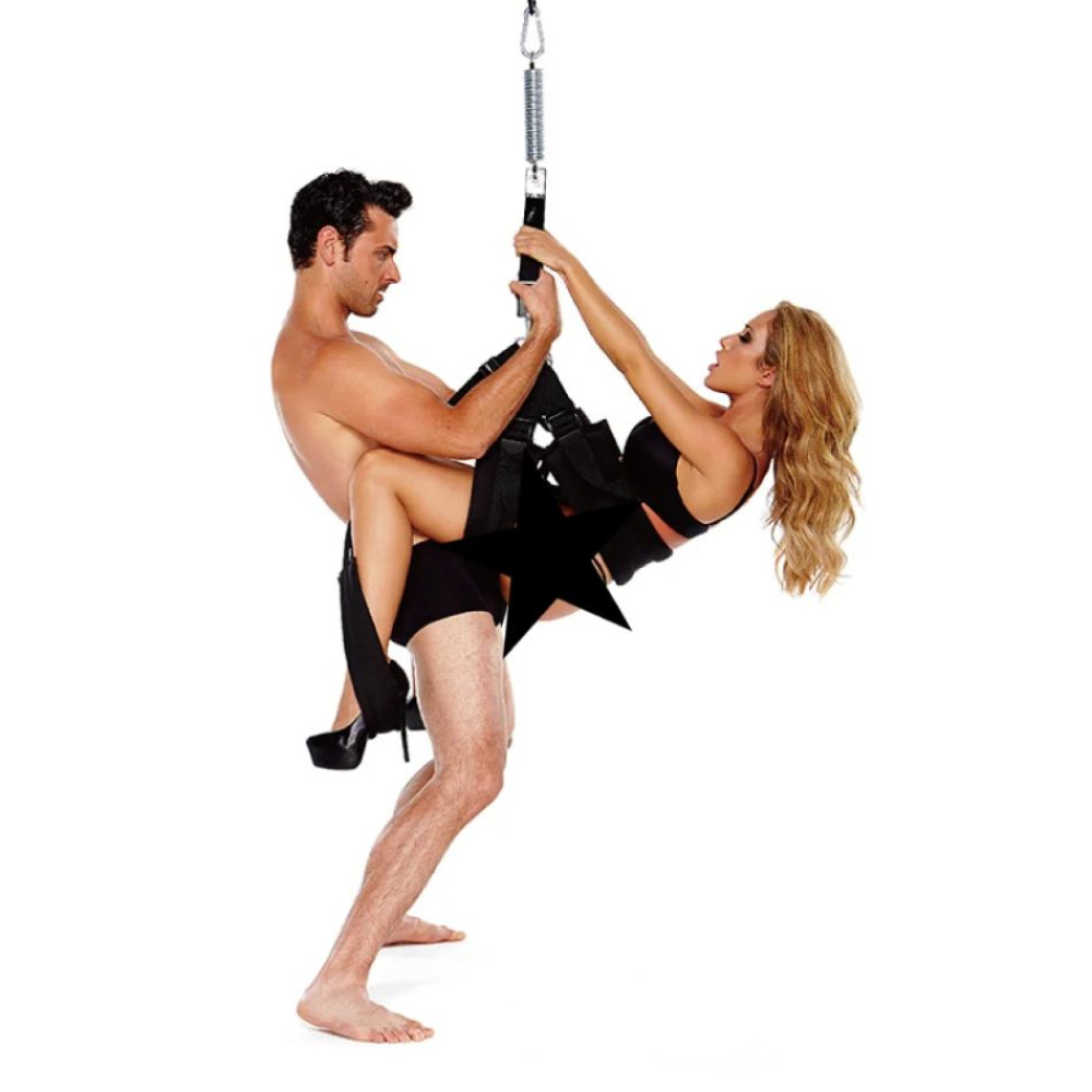 Гойдалка для сексу Whipsmart Pleasure Swing нейлонова, чорна (38503), zoom