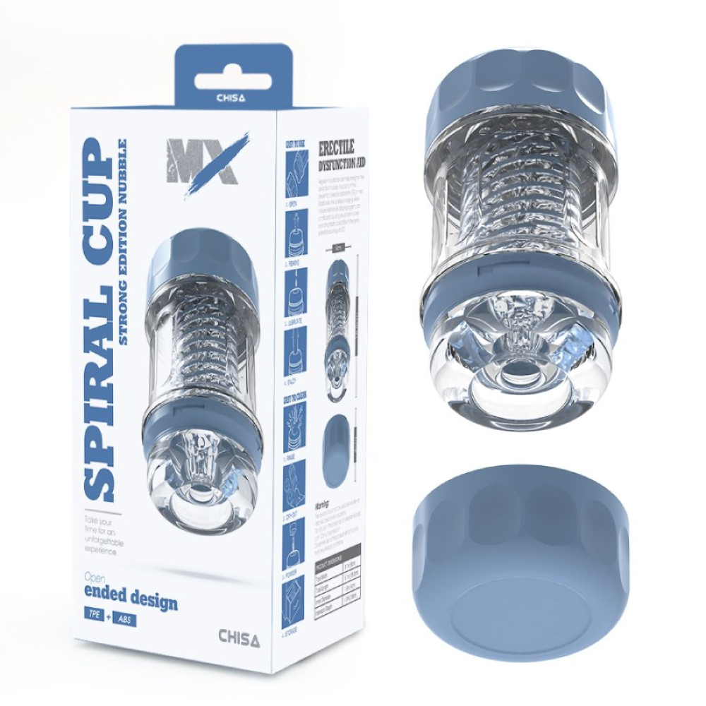 Мастурбатор Chisa Spiral Cup Strong Edition Nubble блакитний, 15.5 х 8 см (334885), zoom