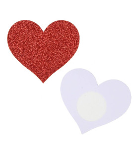 Наклейки на соски Star Night блестящие седечка, красные, One Size - No Taboo