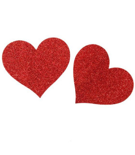 Наклейки на соски Star Night блестящие седечка, красные, One Size - No Taboo