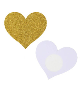 Наклейки на соски Star Night блестящие седечка, золотистые, One Size - No Taboo