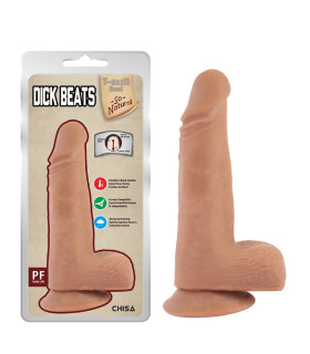 Фалломитатор реалистичный Chisa Dick Beats на присоске, бежевый, 18 х 4 см - No Taboo
