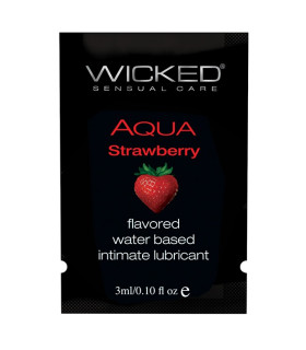 Пробник Їстівний лубрикант зі смаком полуниці Wicked, на водній основі, саше 1 шт, 3 мл - No Taboo