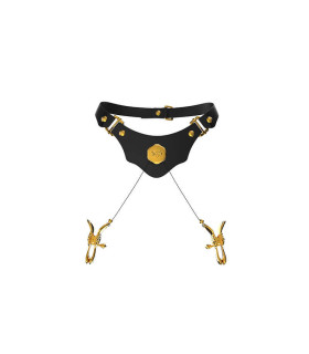 Ошейник UPKO Mystic Bond Collection с зажимами для сосков, черный - No Taboo