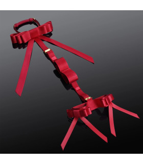 Набор для бондажа Upko Bowknot Hogtie Portable Bondage Gear с бантиками, красный - No Taboo
