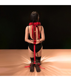 Набор для бондажа Upko Bowknot Hogtie Portable Bondage Gear с бантиками, красный - No Taboo