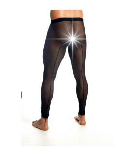 Колготы мужские в сеточку Mob Eroticwear полупрозрачные, черные, S - No Taboo