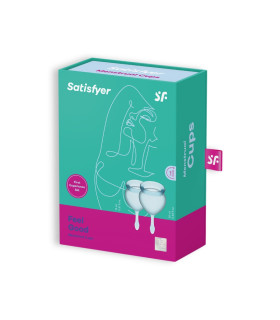 Набор менструальных чаш, голубые, медицинский силикон, 2 шт - No Taboo