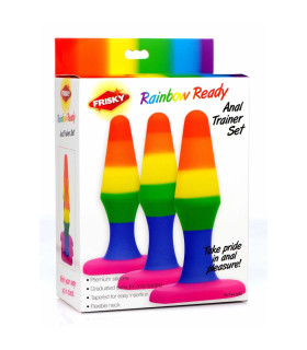 Набор анальных пробок Frisky Rainbow разноцветный, 3 шт - No Taboo