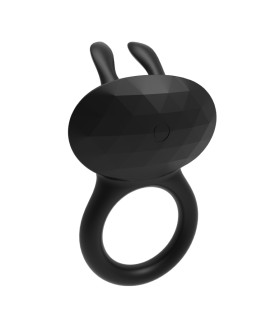 Эрекционное виброкольцо Every Night Toys Diamond The Duke с ушками для клитора, черное - No Taboo