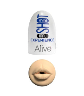 Мастурбатор-рот Alive Mini Shot Oral Experience, бежевый, 8.5 х 5 см - No Taboo