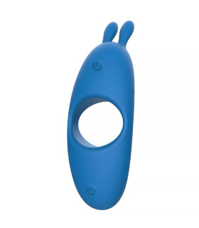 Ерекційне віброкільце ToyJoy Superhero з вушками для клітора, блакитне, 13.8 х 4 см - No Taboo