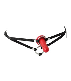 Страпон на ремнях с кольцами Sportsheets Menage a Trois для двойного проникновения, черный, 14.6 х 3.2 см - No Taboo