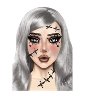 Стразы-наклейки на лицо Leg Avenue Scarecrow Stitch, One Size - No Taboo