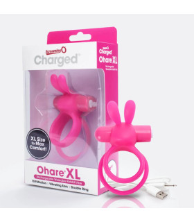 Эрекционное виброкольцо Charged Ohare XL с ушками для клитора, розовое, 3.5 х 5 см - No Taboo