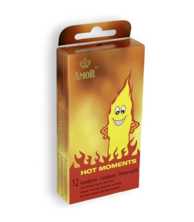 Презервативы Amor Hot Moments с согревающим эффектом, 12 шт - No Taboo