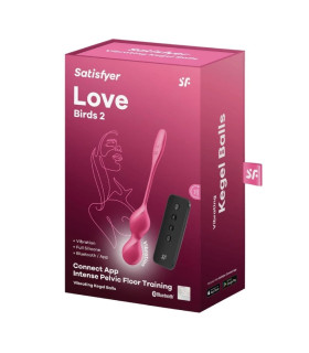 Вагинальные виброшарики Satisfyer Love Birds 2 с пультом, розовые, 21,5 х 3,3 см - No Taboo