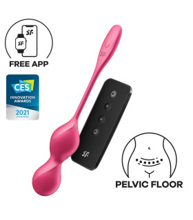 Вагинальные виброшарики Satisfyer Love Birds 2 с пультом, розовые, 21,5 х 3,3 см - No Taboo