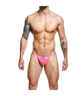 Мужские стринги Mob Eroticwear с кружевом розовые, L-XL - No Taboo