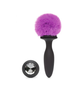 Анальная пробка Happy Rabbit с вибрацией, черная, 12.7 см - No Taboo