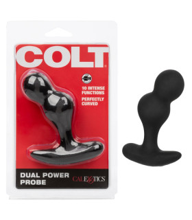 Анальная пробка CalExotics COLT Dual Power Probe, с вибрацией, черная, 7.5 х 3.2 см - No Taboo