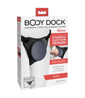 Трусики для страпона Pipedream Body Dock Elite Harness, черные - No Taboo