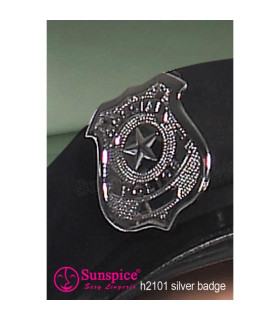 Значок полицейского Sunspice, серебристый, One Size - No Taboo