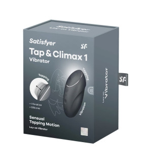 Вибратор Tap & Climax Satisfyer 1 для клитора, черный, 11 х 4.8 см - No Taboo