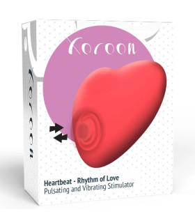Вібратор у вигляді серця Xocoon Heartbeat з пульсацією, червоний, 7.5 х 7.2 см - No Taboo