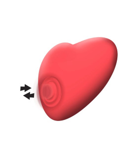 Вібратор у вигляді серця Xocoon Heartbeat з пульсацією, червоний, 7.5 х 7.2 см - No Taboo