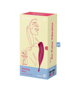 Вібратор для клітора Satisfyer Twirling Pro з вакуумною стимуляцією, червоний, 20 х 4 см - No Taboo