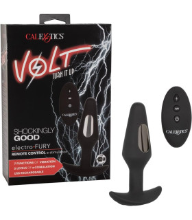 Анальная пробка с электростимуляцией CalExotics Volt с дистанционным управлением, черная, 12.7 х 3.2 см - No Taboo
