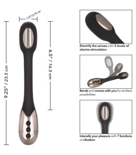 Вибратор с электростимуляцией CalExotics Volt, черный, 16.5 х 3.8 см - No Taboo