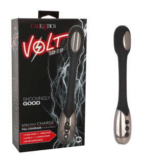 Вибратор с электростимуляцией CalExotics Volt, черный, 16.5 х 3.8 см - No Taboo