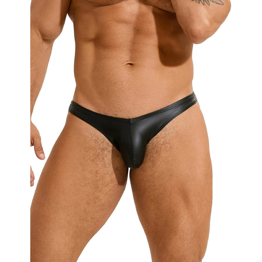 Мужские стринги Star Night из экокожи, черные S (334501), zoom