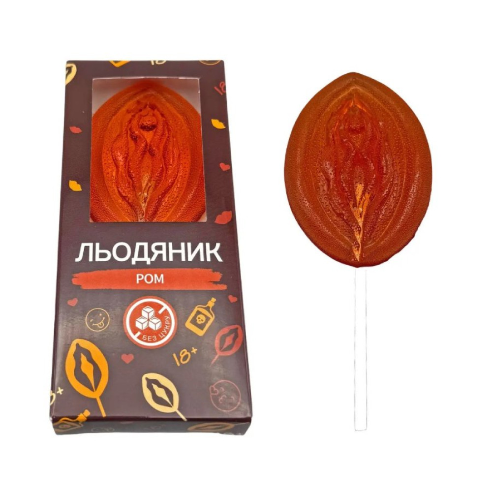 Льодяник на паличці зі смаком Рому VidDushi SHE у формі вагіни, 17 гр (337155), zoom