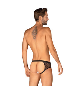 Мужские трусики Obsessive Severio с открытыми ягодицами, чёрные, L-XL - No Taboo
