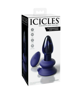 Анальна пробка Pipedream Icicles з вібрацією і пультом, 10.6 см - No Taboo