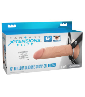  Фаллопротез реалистичный Pipedream Fantasy X-tensions Elite 6 на нейлоновых ремнях, бежевый, 15.2 х 4.1 см - No Taboo